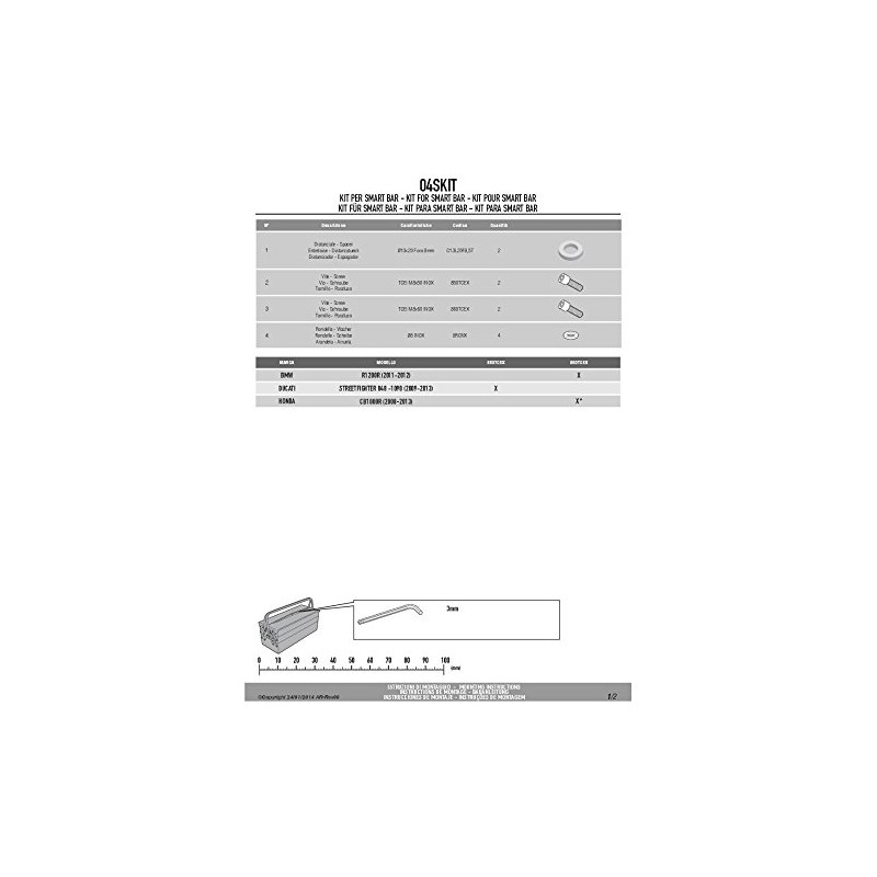 Kit viteria specifico 04SKIT per montare lo Smart Bar S900A e S901A